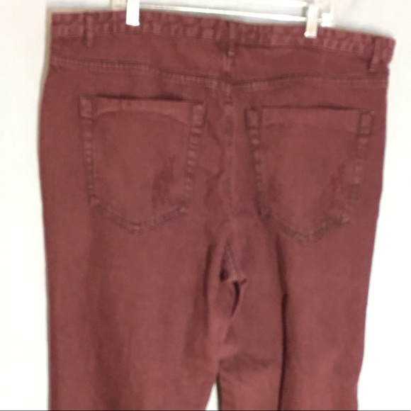 Alice & You Burgundy Destroyed High Rise Jeans 22 - Picture 2 of 11